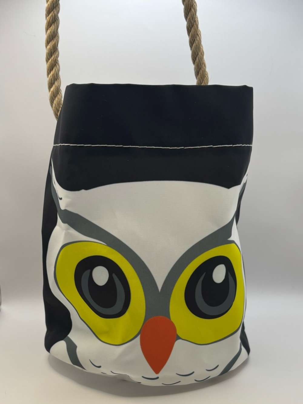 SeaBags of Maine Owl 🦉 Print Tote Bag with Rope Handle
